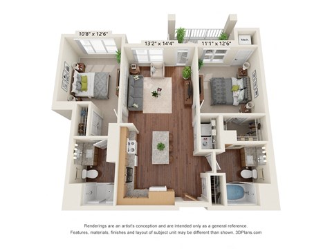 2A Floor Pan at Oaks Landing 55+ Apartments, Minnesota, 55112